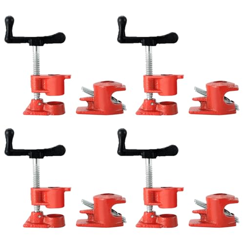 ATPEAM 1/2'' Wood Gluing Pipe Clamp Set 4 Pack Heavy Duty Cast Iron Quick Release Pipe Clamps for Woodworking (4, 1/2") - Image 1