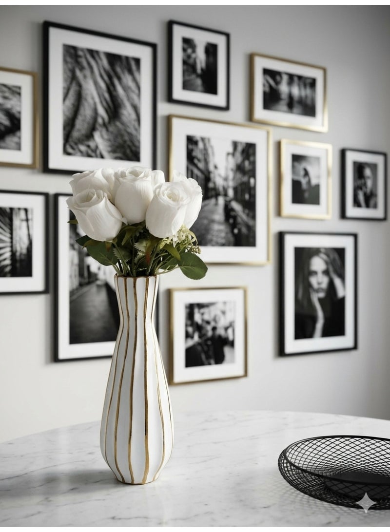 Premium Artificial White Rose Flower Bouquet