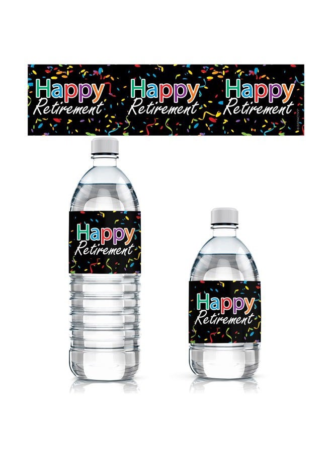 DISTINCTIVS Retirement Party Water Bottle Labels | 24 Stickers - Image 1