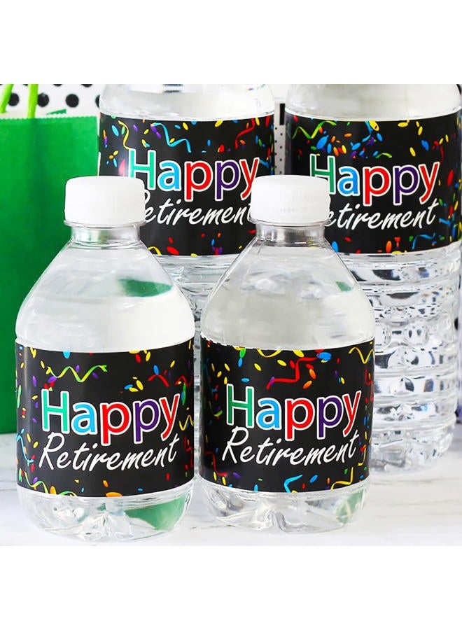 DISTINCTIVS Retirement Party Water Bottle Labels | 24 Stickers - Image 2