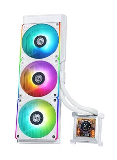 LIAN LI HydroShift LCD 360R AIO Liquid CPU Cooler, 360mm Radiator, 2.88" IPS Display, 3800 RPM Pump Speed, 2400 RPM Fan Speed, 79.9 CFM Airflow, FBD Bearing Type  - Image 1