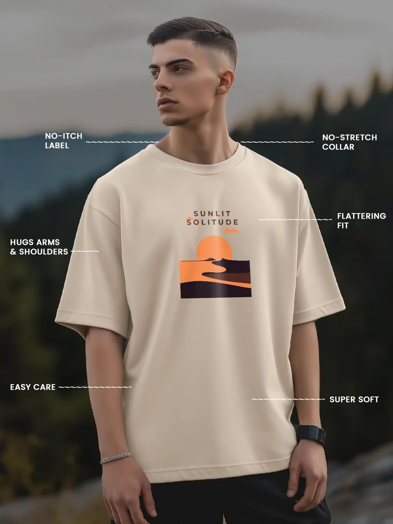 نوبيرو تي شيرت رجالي كبير بطبعة جرافيك