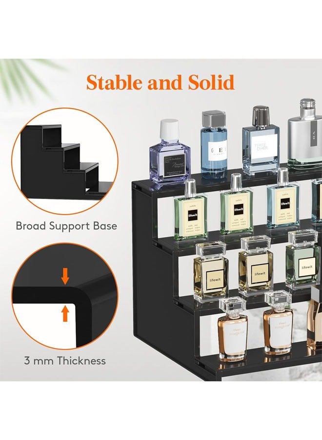 يلا جوي 4 ربطة عنق عرض الرفوف ، 8 بوصة العطور رفوف التخزين ، العطور ، منتجات العناية بالبشرة ، الدمى ، والحلويات ، مضمد ، الجدول الأعلى ، خزانة متعددة الوظائف عرض الرفوف ( أسود ) - Image 5