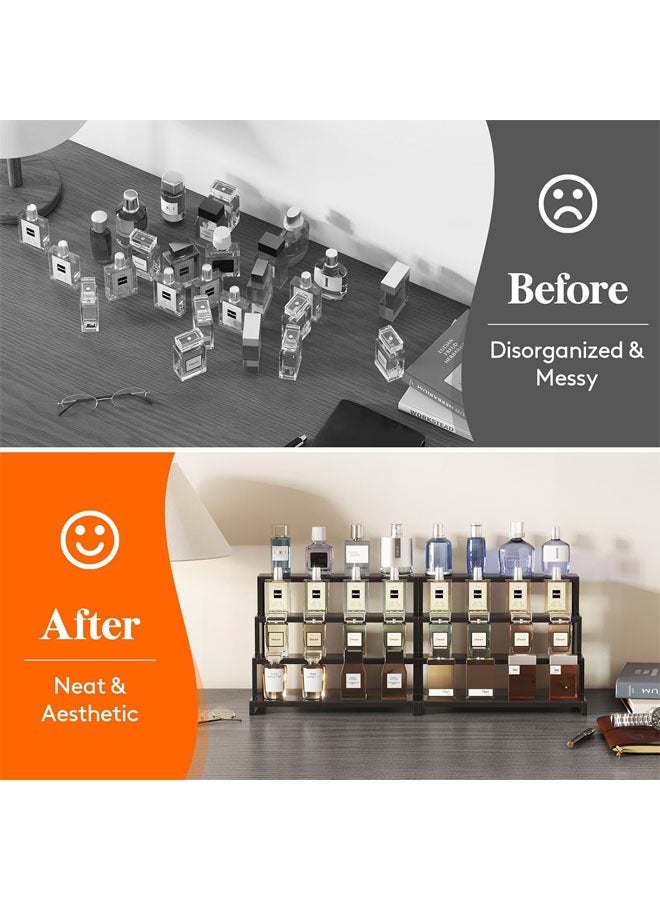 يلا جوي 4 ربطة عنق عرض الرفوف ، 8 بوصة العطور رفوف التخزين ، العطور ، منتجات العناية بالبشرة ، الدمى ، والحلويات ، مضمد ، الجدول الأعلى ، خزانة متعددة الوظائف عرض الرفوف ( أسود ) - Image 4