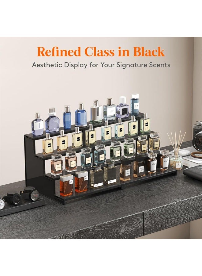 يلا جوي 4 ربطة عنق عرض الرفوف ، 8 بوصة العطور رفوف التخزين ، العطور ، منتجات العناية بالبشرة ، الدمى ، والحلويات ، مضمد ، الجدول الأعلى ، خزانة متعددة الوظائف عرض الرفوف ( أسود ) - Image 3