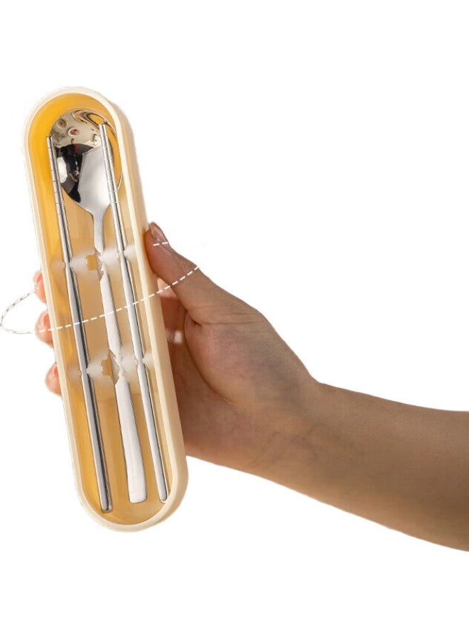 GRASEY Cartoon Portable Cutlery Set 304 Stainless Steel Spoon And Chopsticks Three-Piece Set Student Take-Out Gy1340 - Image 1