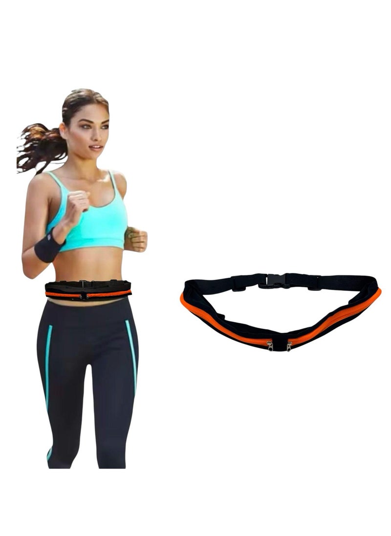 QSHOP Slim Running Belt, Workout Waist Pack for Women and Men, Phone Holder for Runners, Waist Belt for Workout, Jogging, Hiking, Cycling, Money Belt and Running Equipment Accessories  - Image 1