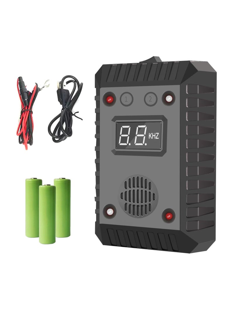 Excefore 2 in 1 Rodent Repeller,Under Hood Professional Mouse Repeller and Indoor Ultrasonic Rat Repellent Mice Deterrent with Strobing Light,12 24V Vehicle Auto Truck RV or Battery Model for Outdoor Indoor - Image 1