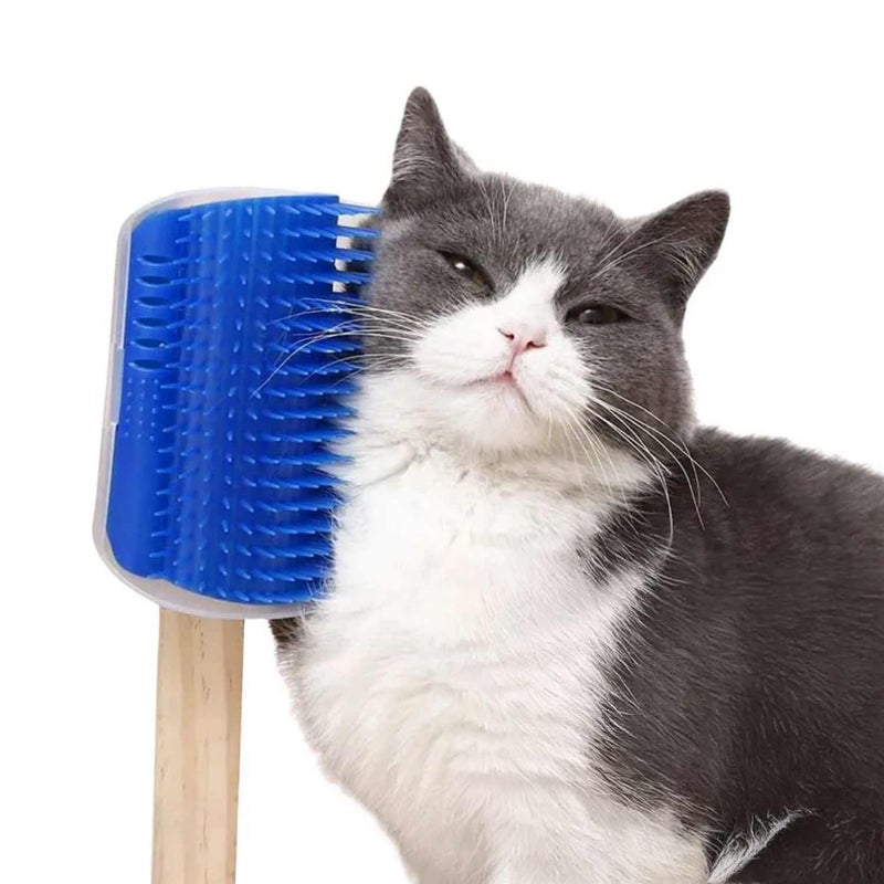 amiciCare Cat Massage Brush - Corner-Mounted Self Grooming Comb with Catnip, Perfect for Relaxation and Shedding Control - Image 1