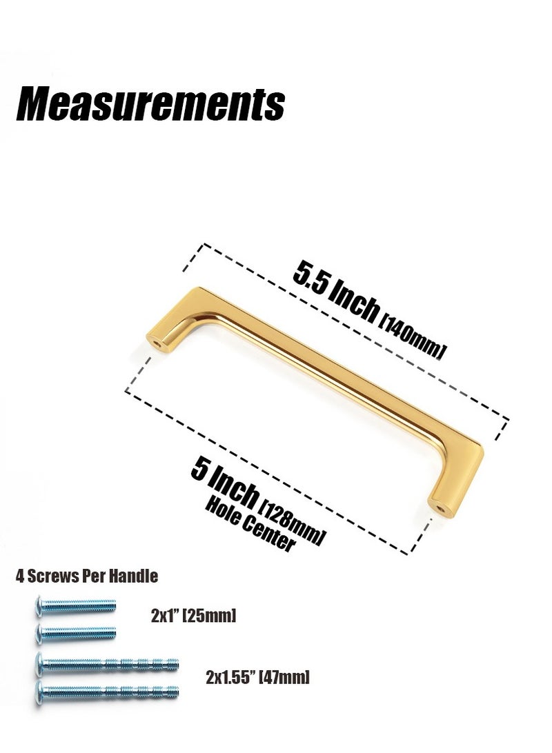 Goo-Ki مقابض خزائن ذهبية كبيرة 6 قطع - مقابض سحب ثقيلة من سبيكة الزنك لخزائن المطبخ، تصميم حديث وبسيط مع تركيب سهل - Image 5
