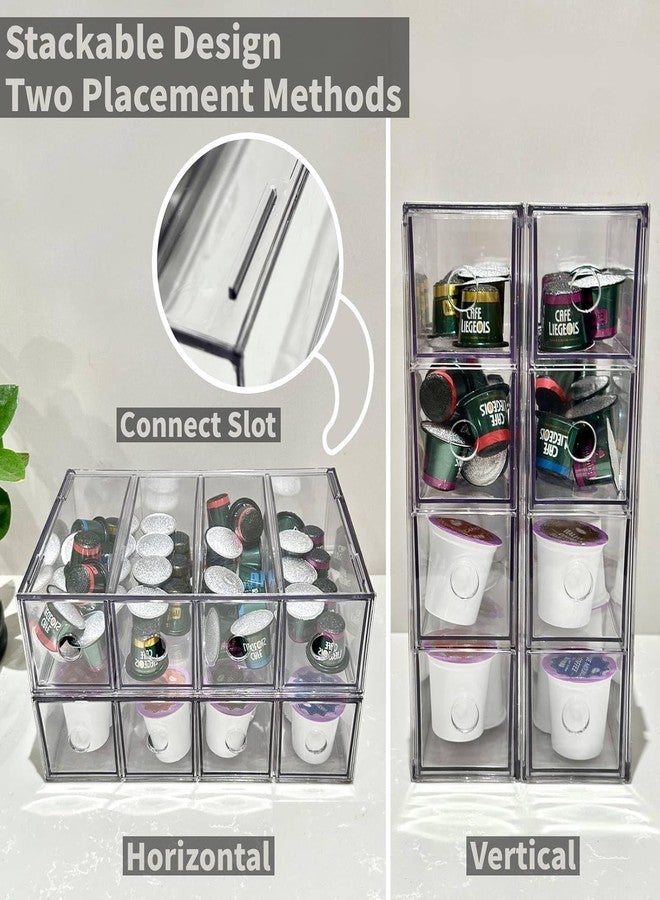 NOKI Acrylic Coffee Pod Holder - Clear K Cup Organizer with 4 Drawers, Coffee Pod Organizer for Espresso, Vertuo, and K Pods, Coffee Capsule Holder for Coffee Bar Station Counter - Image 2