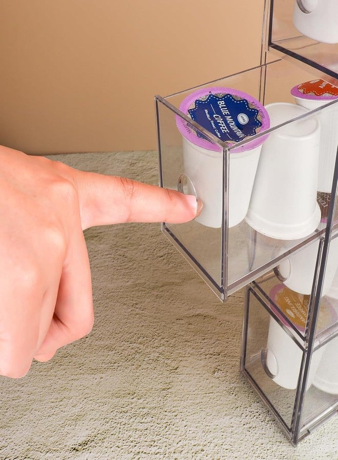 NOKI Acrylic Coffee Pod Holder - Clear K Cup Organizer with 4 Drawers, Coffee Pod Organizer for Espresso, Vertuo, and K Pods, Coffee Capsule Holder for Coffee Bar Station Counter - Image 4