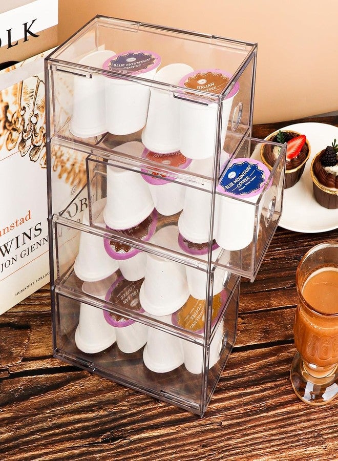 NOKI Acrylic Coffee Pod Holder - Clear K Cup Organizer with 4 Drawers, Coffee Pod Organizer for Espresso, Vertuo, and K Pods, Coffee Capsule Holder for Coffee Bar Station Counter - Image 5