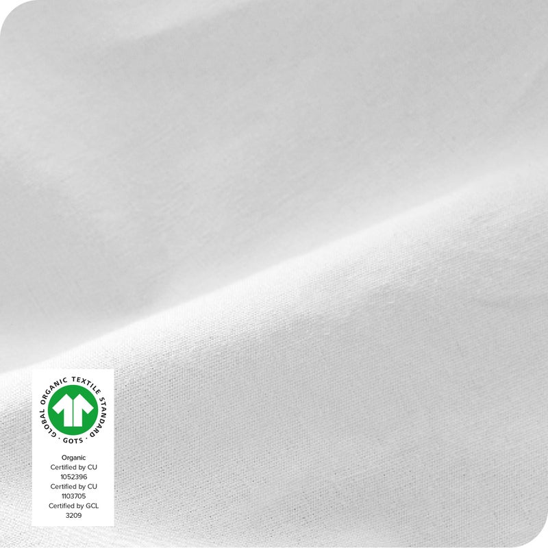 Bare Home Bare Home 100% Organic Cotton Twin Fitted Bottom Sheet - Crisp Percale Weave - Lightweight & Breathable - Deep Pocket Fitted Sheet (Twin  White)  - Image 4