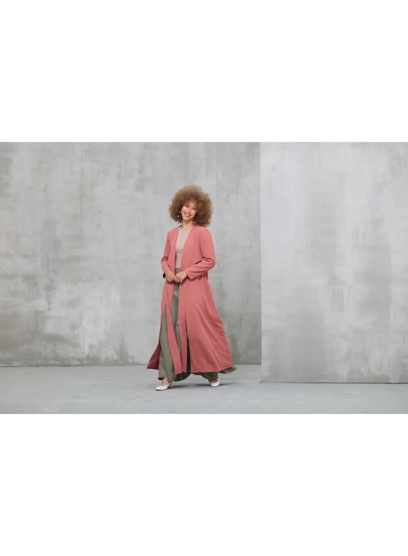 أشيتا فرنانديز Open-Front Longline Jacket Overlay – Rose Pink