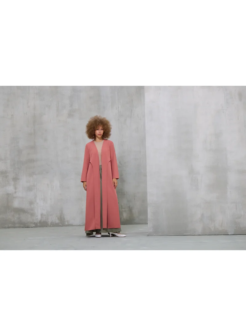 أشيتا فرنانديز Open-Front Longline Jacket Overlay – Rose Pink