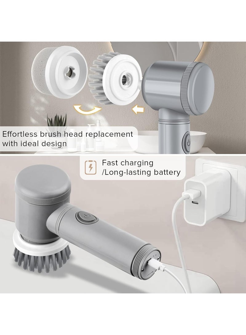 general Electric Rotating Brush—Shower Brush, Bathroom Electric Brush, for cleaning bathtubs, floors, tiles, windows, sinks, and kitchen surfaces, equipped with 6 electric cleaning brush heads. - Image 3
