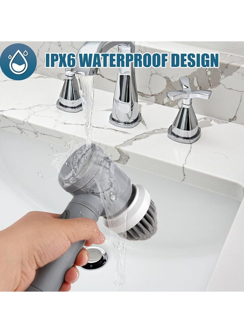 general Electric Rotating Brush—Shower Brush, Bathroom Electric Brush, for cleaning bathtubs, floors, tiles, windows, sinks, and kitchen surfaces, equipped with 6 electric cleaning brush heads. - Image 5