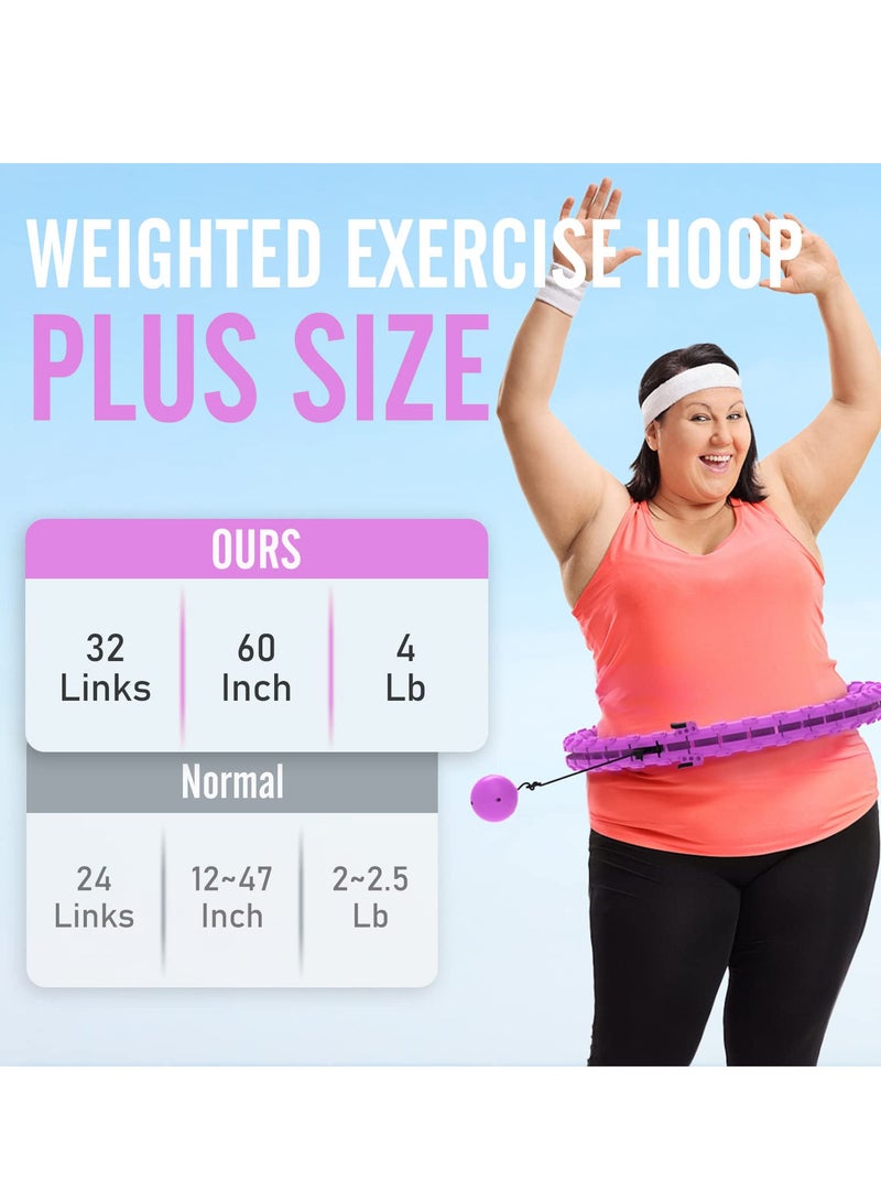 Generic Smart Weighted Hula Circle Hoop For Adults Weight Loss, With Gravity Ball, （152cm） 60-inch Waist, 32 Detachable Links  - Image 3