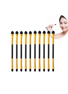 PhantomSky 10Pcs Disposable Cosmetic Makeup Applicator Eyeshadow Dual Sided Brush Doubleend Brushes Set(Latex Sponge + Horsehair)  - Image 1