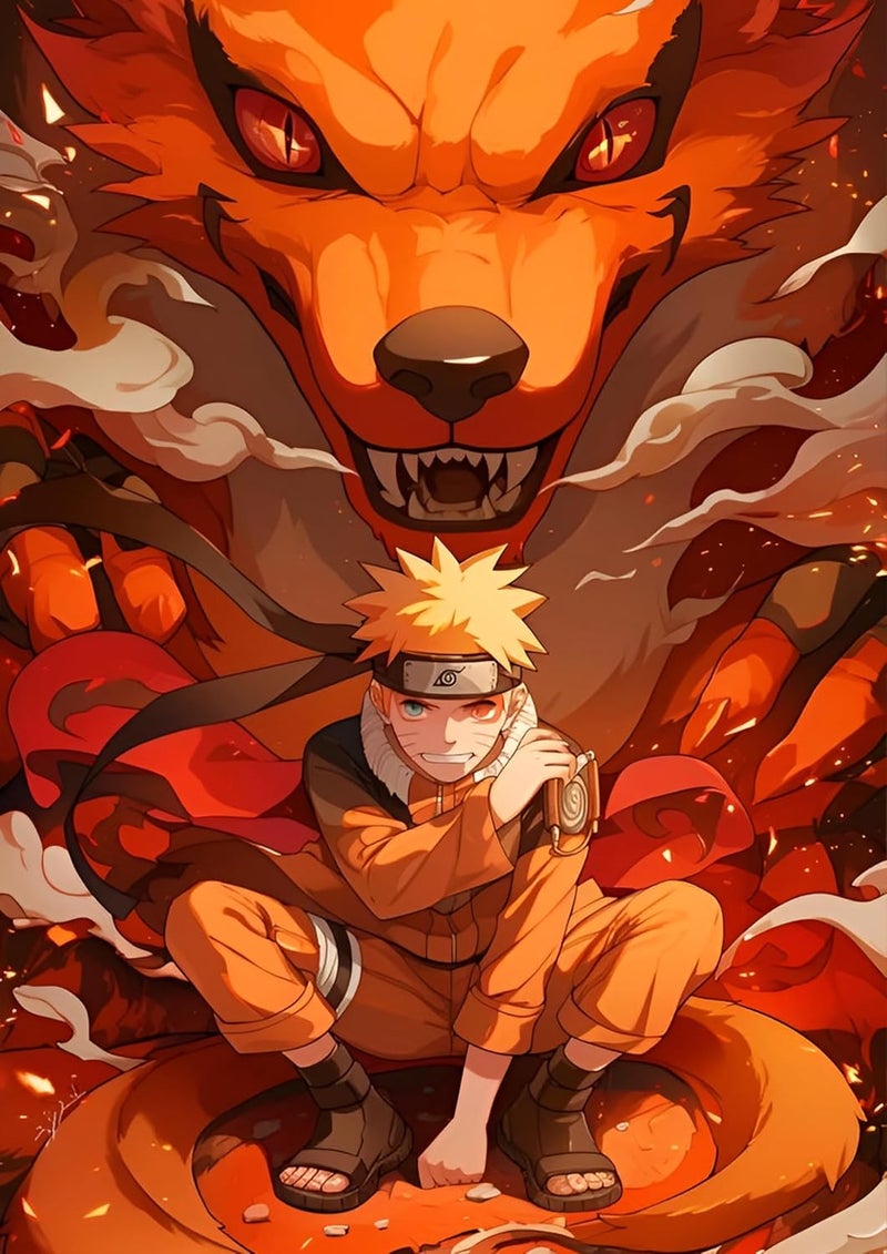 NIJUKA NIJUKA Metal Sheet Anime Printed Poster For Home Decoration For Boys And Girls Naruto In Side Nine Tali Chamber