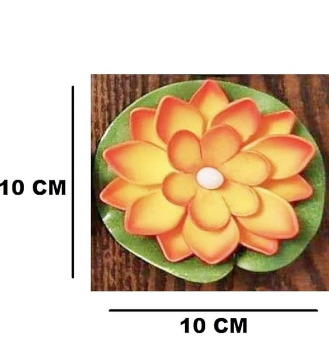 eerav EERAV Lotus Flower Floating Diya Set with Water Sensor Set of 6 Multicolour Artificial but Natural Looking Flower with led Light Best for Diwali Purpose Decorations  - Image 5