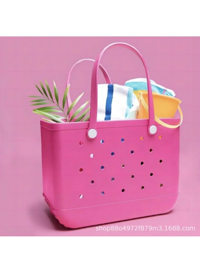 Generic Eva Hole Bag Handbag Beach Bag Storage Bag Soft Waterproof Wear-resistant Swimming Beach Bag Outdoor 1100g-Color:Light Purple  - Image 3