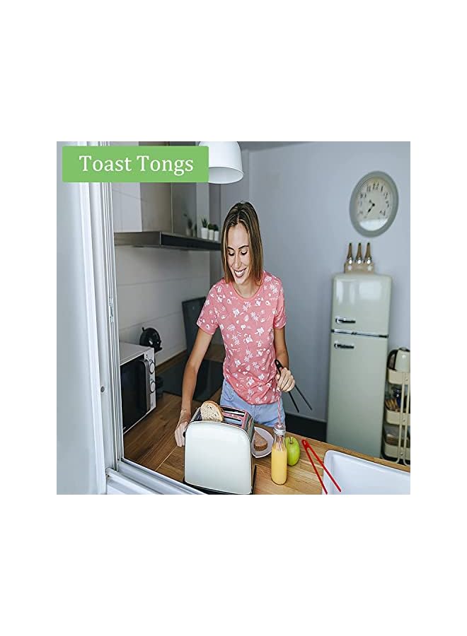 PROMASS Tongs Clip 11.8" Silicone Tongs,Anti-Hot Hand,Non-Stick Silicone Food Tongs Kitchen Tong Heat Resistant Bbq Tong For Tortillas And Toasters（Blue） - Image 3