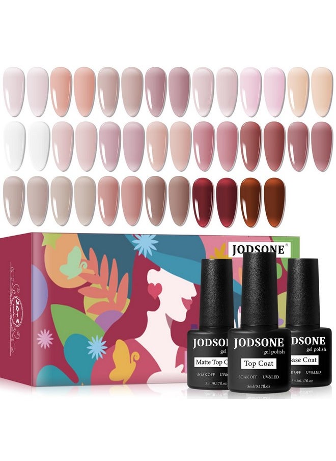 JODSONE - JODSONE 23PCS Gel Nail Polish Set 20 translucent Jelly Color Natural and Elegant Long Lasting Suitable for Home and Salon - Image 1