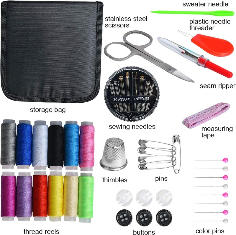 Gemsy Premium Sewing Kit Box Small Size Tailoring Tools Combo with AccessoriesScissorsThread Needlesinch Tape Sui Dhaga Portable Stitching Items Box for Home Multipurpose Travel DIY - Image 2