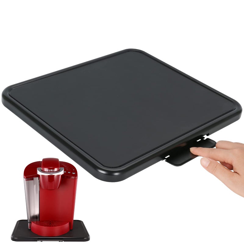 BAKEWAY Kitchen Caddy Sliding Tray Appliance Coffee Maker Slider Large Rolling Tray Under Cabinet Countertop Storage Moving Sliders for Stand Mixer Air Fryer Toaster Blender with Wheels 138 W  117D 