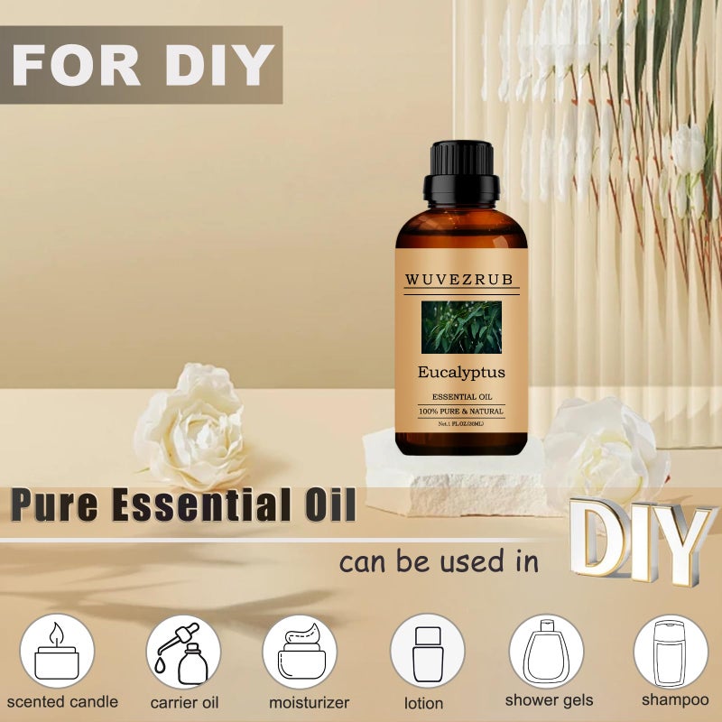 Wuvezrub Eucalyptus Essential Oil, 30ML 100% Pure and Natural, for Aromatherapy Diffuser, Skin Care, Cold Relief - Image 3