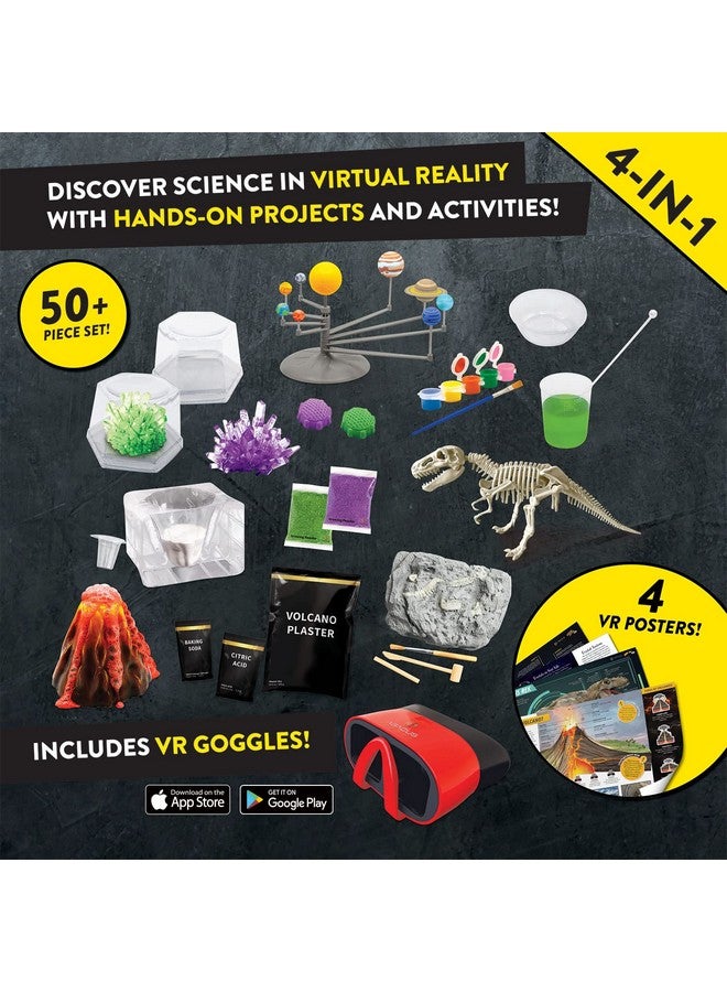 Abacus Brands Virtual Reality 4 in 1 Deluxe VR Lab - Illustrated Interactive VR Book and STEM Learning Activity Set (Solar System, Dino-Dig, Crystal and Volcano) - for Ages 8 and Up - Image 4