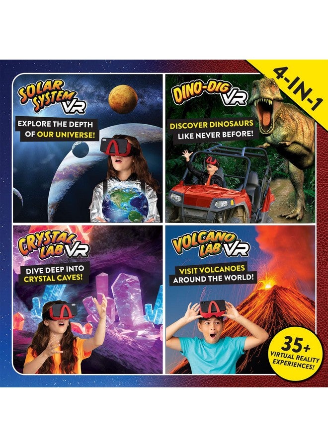 Abacus Brands Virtual Reality 4 in 1 Deluxe VR Lab - Illustrated Interactive VR Book and STEM Learning Activity Set (Solar System, Dino-Dig, Crystal and Volcano) - for Ages 8 and Up - Image 3