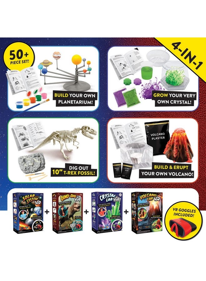 Abacus Brands Virtual Reality 4 in 1 Deluxe VR Lab - Illustrated Interactive VR Book and STEM Learning Activity Set (Solar System, Dino-Dig, Crystal and Volcano) - for Ages 8 and Up - Image 2