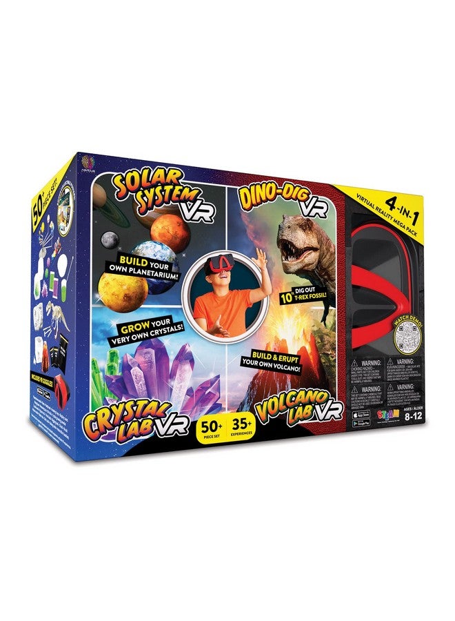 Abacus Brands Virtual Reality 4 in 1 Deluxe VR Lab - Illustrated Interactive VR Book and STEM Learning Activity Set (Solar System, Dino-Dig, Crystal and Volcano) - for Ages 8 and Up - Image 1