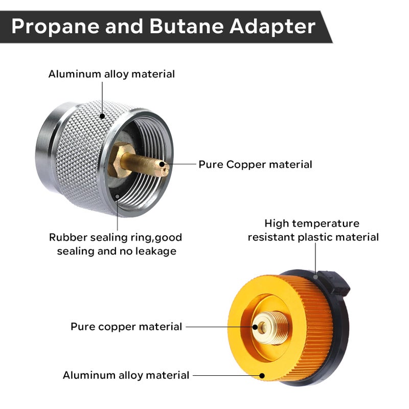 SAN LIKE 3PCS Camping Stove Gas Adapter Propane Isobutane Butane Refill Gas Adapters Set Propane to Butane Adapter Outdoor Camp Fuel Canister Adapter Conversion - Image 4