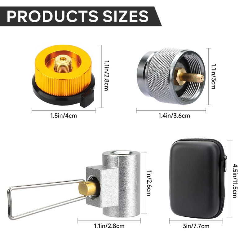 SAN LIKE 3PCS Camping Stove Gas Adapter Propane Isobutane Butane Refill Gas Adapters Set Propane to Butane Adapter Outdoor Camp Fuel Canister Adapter Conversion - Image 2