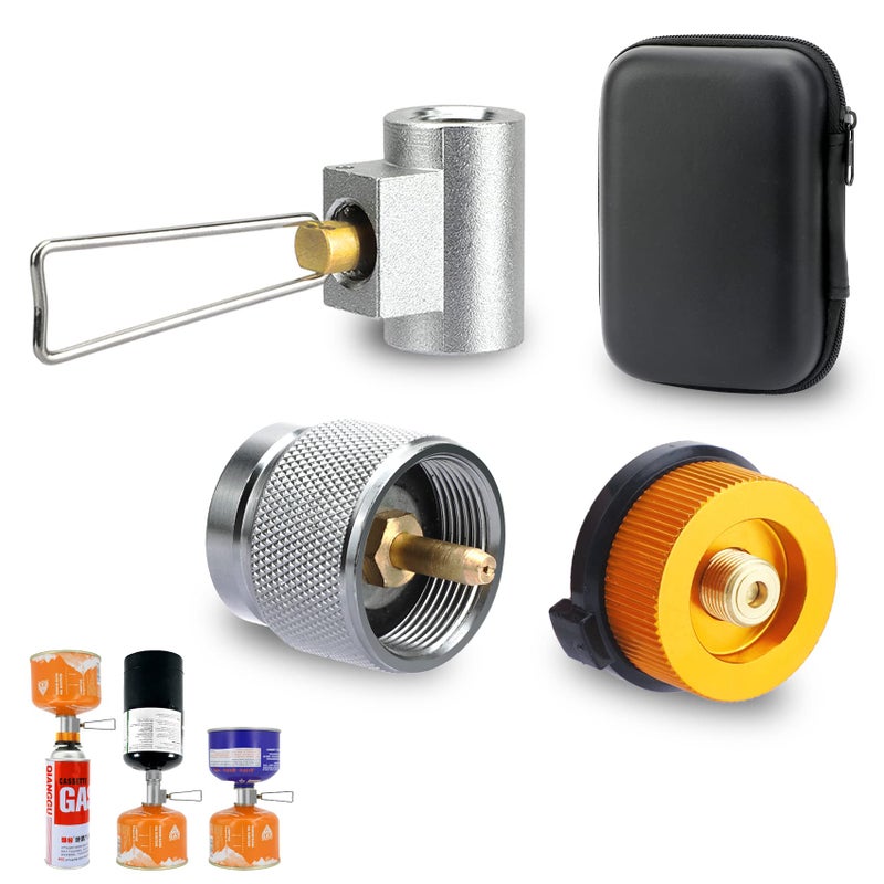 SAN LIKE 3PCS Camping Stove Gas Adapter Propane Isobutane Butane Refill Gas Adapters Set Propane to Butane Adapter Outdoor Camp Fuel Canister Adapter Conversion - Image 1