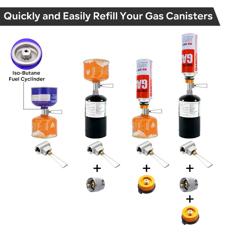 SAN LIKE 3PCS Camping Stove Gas Adapter Propane Isobutane Butane Refill Gas Adapters Set Propane to Butane Adapter Outdoor Camp Fuel Canister Adapter Conversion - Image 5