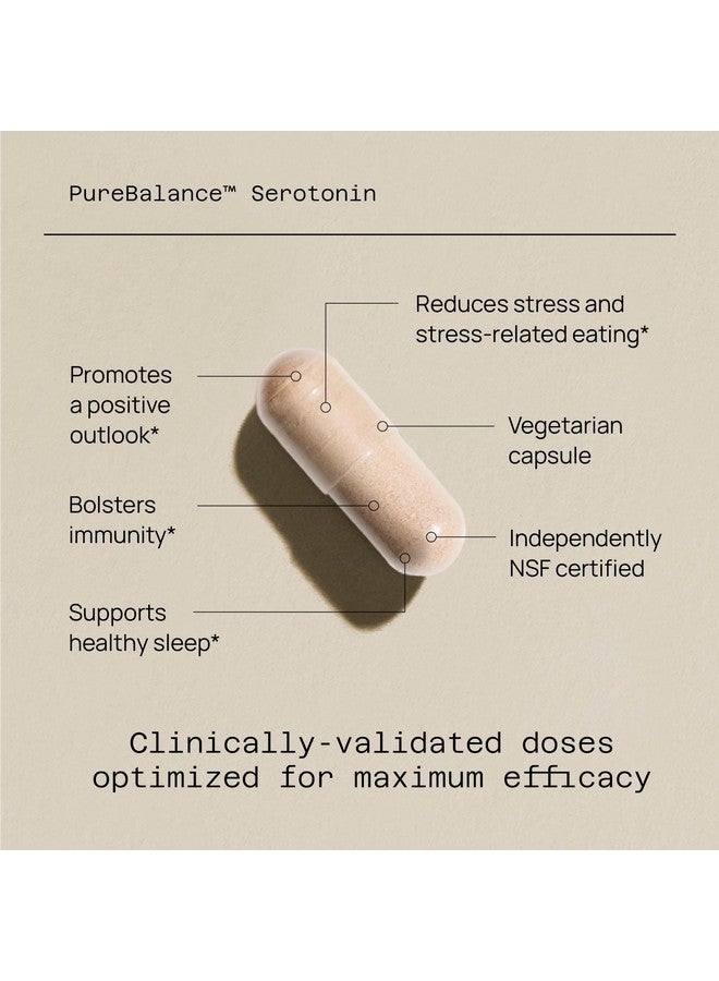 Quality of Life جودة الحياة توازن نقي سيروتونين بريميوم - يساعد في تعزيز مستويات السيروتونين والكورتيزول - يتضمن 5-HTP، فينيترون، سينسوريل، فيتامين D3 و L-ثيانين - 90 كبسولة - Image 4