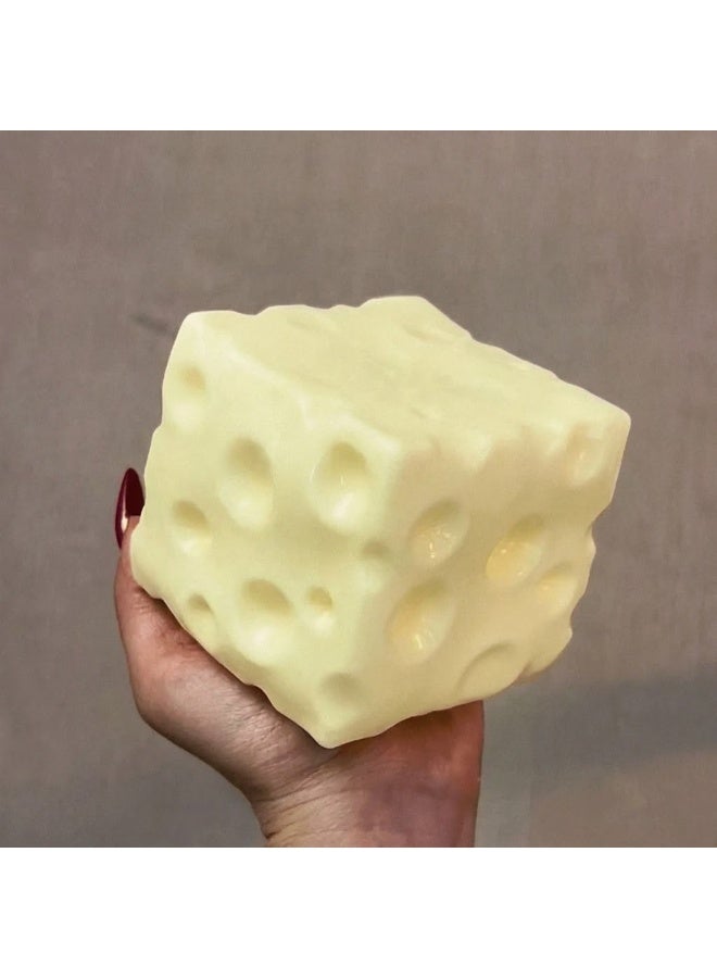cheese squishy big 4.33inch/11cm, squishy, squishy cheap, Jumbo Cheese Cube Stress Toys, 1 Piece, Big Cheese Shapeable Squeeze Toys, Moldable Slow Rebound Fidget Toy, Sensory Anti-Stress Gift, Anxiety Relief Toy, Fidget Toy, Hand Stress Relief, Squeeze Toy, Stress Relief Toys, Anxiety and Relaxation, Party Gift, Birthdays, Squishy Toys, Squishies, taba squishy, stress toy, stress relief ball, stress ball, cheese squishy, cheese squishy big, squishy slow rising, dumpling squishy, dumpling squishy glitter - Image 1