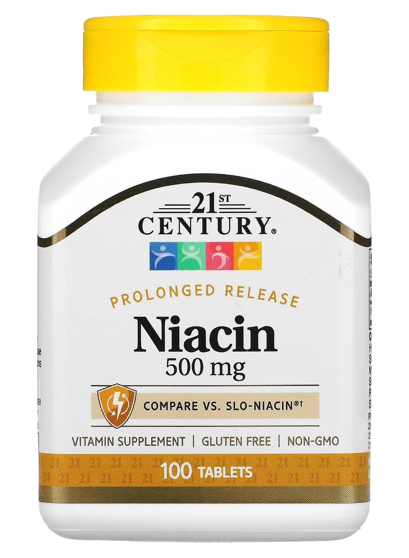 21st Century Niacin Prolonged Release 500 mg 100 Tablets - Image 1