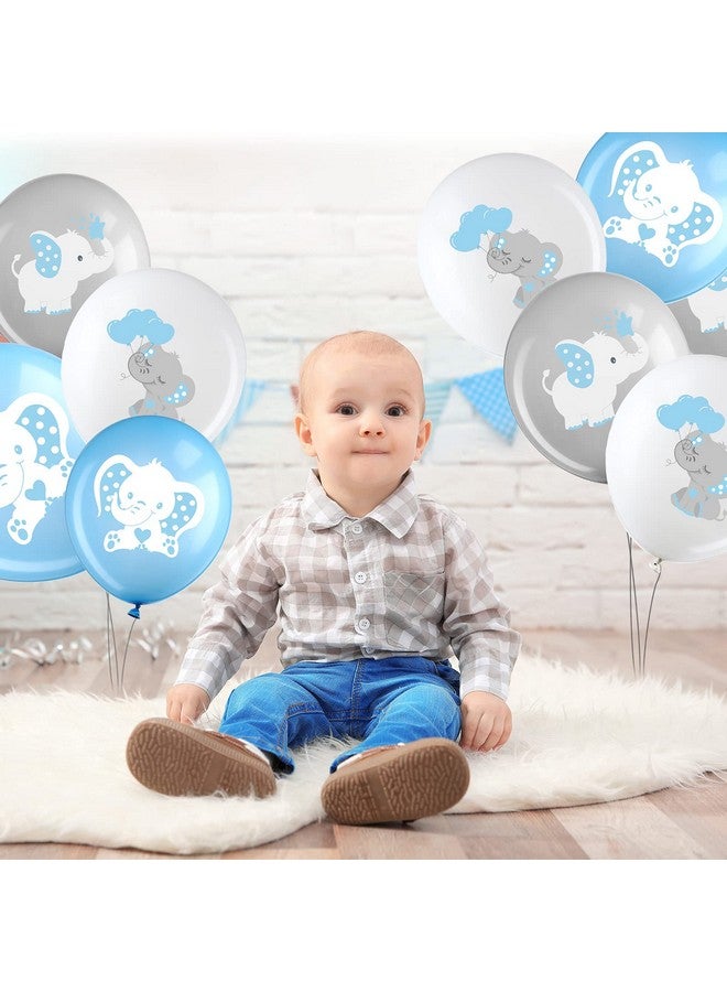 Aoriher 45 Pieces Elephant Balloon 12 Inch Baby Shower Elephant Balloon For Baby Boy Girl Gender Reveal Elephant Animal Themed Birthday Party Supplies Indoor Outdoor Decor(Blue, Gray, White) - Image 4