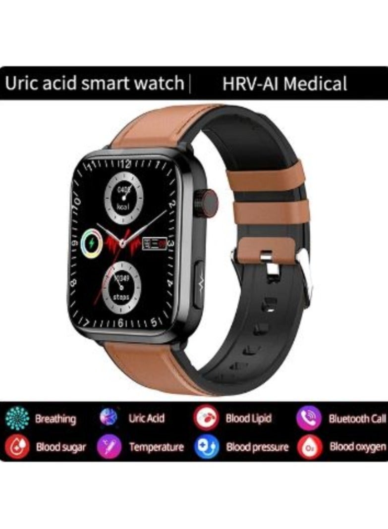 AROAQ New Blood Lipids Uric Acid Blood Glucose Smart Watch Men ECG+PPG Fitness Tracker Clock Heart Rate Bluetooth call Smartwatch - Image 1