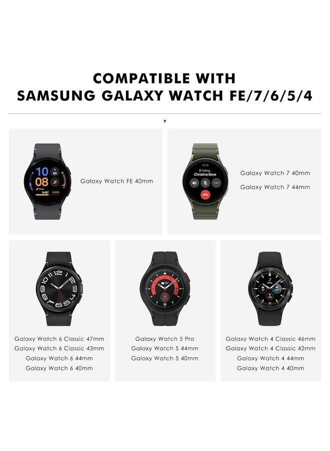 ELTRAZONE Black Stainless Steel Metal Band for Samsung Galaxy Watch - No-Gap Design for 7FE, 6, 5, 4 (40mm, 44mm), 5 Pro (45mm), 6 Classic (43mm, 47mm), and 4 Classic (42mm, 46mm) Models  - Image 2