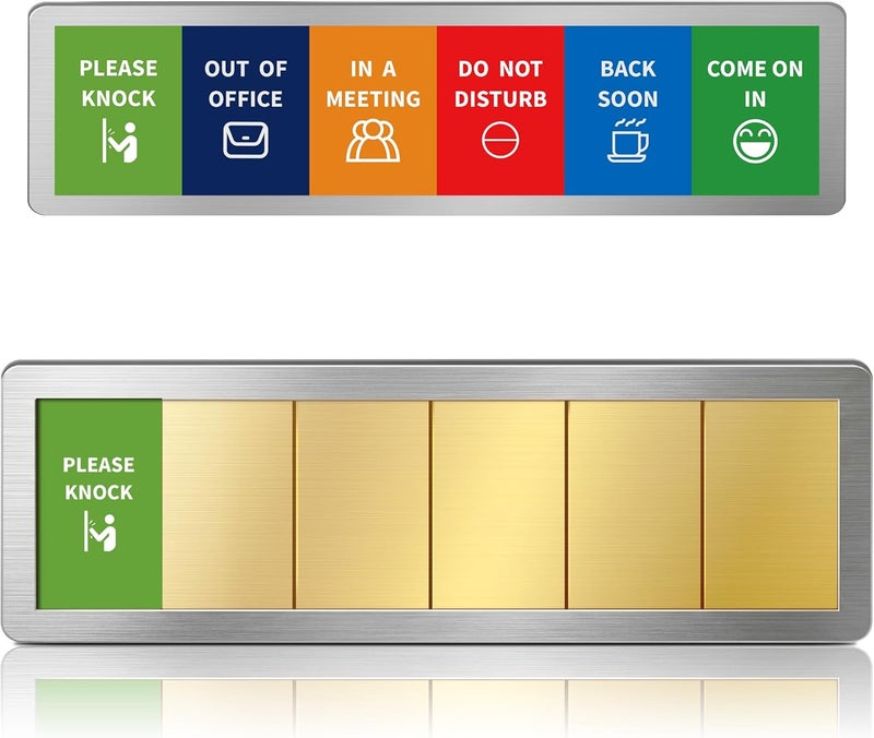 EliteSign Office Door Signs- 6 Options Out Of Office Sign for Door,Do Not Disturb, In A Meeting,Please Knock, Come On In,Back Soon, Privacy Slider Sign for Workplace Privacy & Conference Room - Image 1