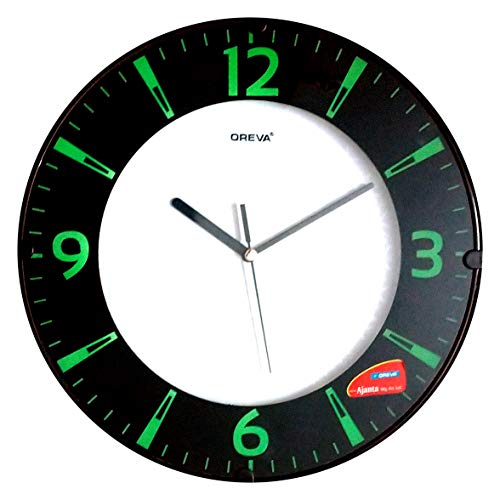 Oreva Back Light Round Plastic Analog Wall Clock (32 cm x 32 cm x 4 cm, Green LED, AQ 1667) - Image 1