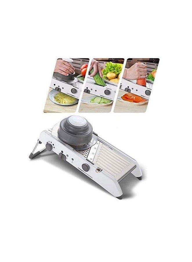 بن شيهون أبو عمر كو قطاعة ماندولين جامبو مع حامل لتقطيع الفواكه والخضروات 18 شكل مصنوعة من الفولاذ المقاوم للصدأ - Image 3