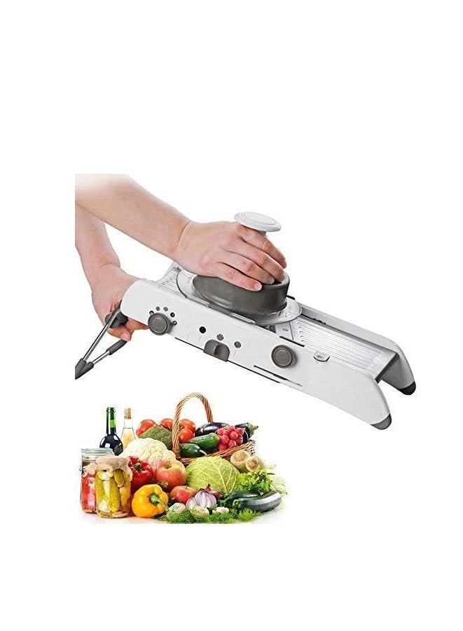 بن شيهون أبو عمر كو قطاعة ماندولين جامبو مع حامل لتقطيع الفواكه والخضروات 18 شكل مصنوعة من الفولاذ المقاوم للصدأ - Image 5